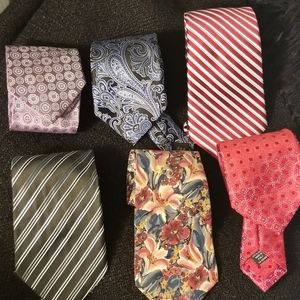 Givenchy tie and five other designer ties.  All 100 percent silk